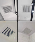 Top Shelf Heavy Duty Metal Louvered Vent Access Panel 28x28 Inch Attic Ceiling Inspection Cover with Built In Airflow Grille, various angles.