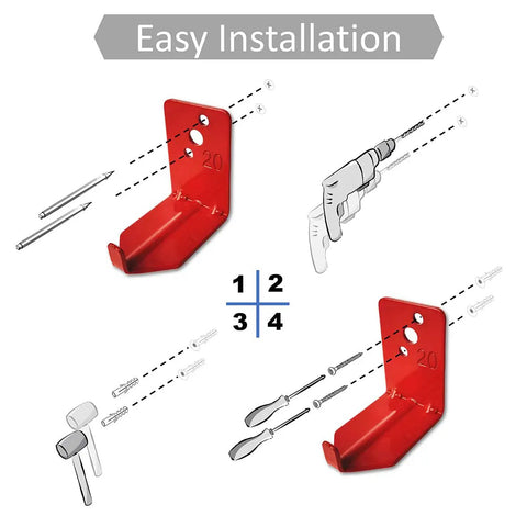 Heavy Duty Fire Extinguisher Bracket Wall Mount 4 Pack Universal Steel Mounting Kit Home Garage Vehicle Red Safety Accessory That Slaps On Quick And Stays Locked Down