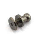 Flat Out Classic Black Solid Brass Sam Browne Buttons Screw Studs And Nail Rivets For Diy Leather Craft Belt Wallet Handbag Builds 5 To 7 Millimeter Straight Up Heavy Duty Craft Hardware close-up of a solid brass screw stud