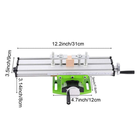 Top view of 12.2 Inch Milling Machine Worktable All In One With Precision Adjustable Multifunction Drill Vise Fixture showing dimensions.
