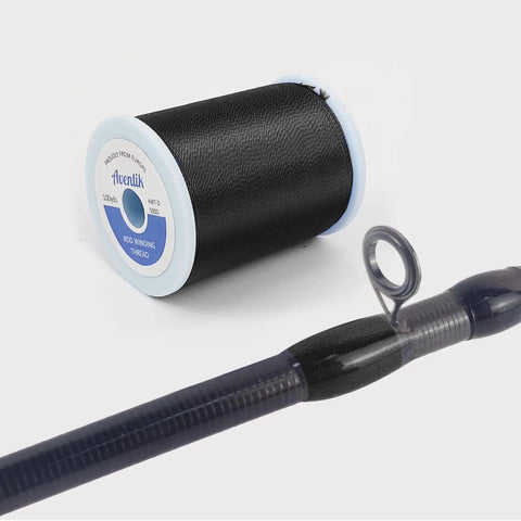 Two Pack Black Nylon Wrapping Thread For Fishing Rod Guide Wrapping 100 Yards Per Spool 500D Durable Eyelet Winding Line For Pole Repair Includes Portable Case Great For Reel Guides And Eyelets