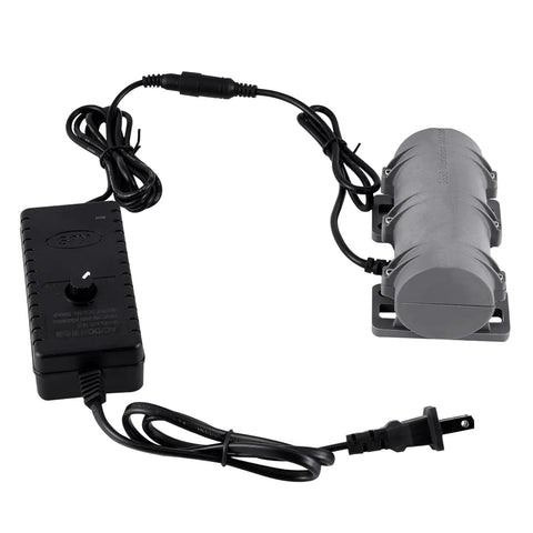 Beast 12V DC Vibration Motor, 3800 RPM Mini Rotary Vibe With sturdy plastic shell and control unit for industrial use, front view.