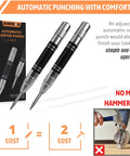 Spring Loaded Center Punch 5 Inch Adjustable Tension Punch Tool For Metal Wood Glass Plastic 2 Pack With Precise Marking No Hammering Required Pro Grade Quality For DIY Projects