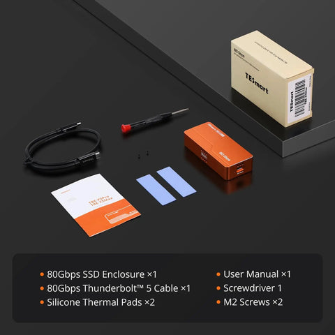 Straight Up Blazing Fast M.2 NVMe SSD Enclosure Built For Power Crews Who Want Zero Lag Data Transfers, items with tools and cables laid out.