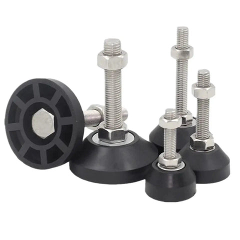 Four Pack Reinforced Nylon Base Foot Cups With Articulated Feet For Leveling, Fixed Ground Contact, And Adjustable Height