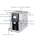 Commercial Automatic Coffee Machine 200W Dual Boiler With Independent Milk Froth System For Espresso And Cappuccino, Silver