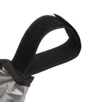 Close-up of black Velcro strap on Go To Replacement Outdoor Swing Canopy Top Cover for Patio and Backyard, 190T polyester taffeta.