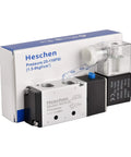 Beefy Electrical Pneumatic Solenoid Valve 5 Way 2 Position Internally Piloted 24VDC 4.8W Port Size Quarter Inch industrial use