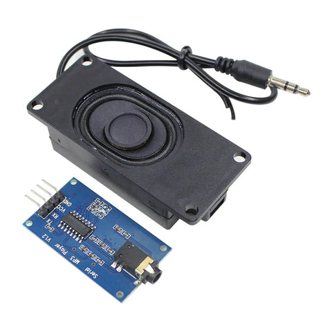Drop In Ready Uart Control Mp3 Audio Module Delivering Straight Up Crystal Clear Sound For Vehicle Navigation Automation And Industrial Voice Prompts With Hella Reliable Playback For Tinkerers with a compact speaker and circuit board.