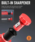 Slick Mechanical Carpenter Pencils Kit With Heavy Duty Construction Marking Tools And Woodworking Drafting Supplies Including A Center Punch And Carbide Scribe For Daily Shop Floor Grind showing built-in sharpener for precision use.