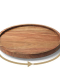 Acacia Wood Lazy Susan Turntable Organizer For Kitchen Cabinets And Pantry Rotating Spice Rack Countertop Table Organizer Small Size