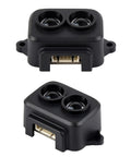 Compact LiDAR Ranging Sensor With 8m Range Low Power Draw Plug And Play Easy To Integrate Mini Laser Module Using TOF Tech Packed With Adaptive Algorithms For Reliable Performance In Real World Environments, front and side view