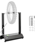 Motorcycle Wheel Balancer And Truing Stand With Adjustable Centering Cones And Truing Pointer For Sport And Dirt Bikes Fits Hollow Axle Wheels Reduces High Speed Vibration For A Smoother Ride with visible accessories