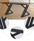 Heavy Duty 28 Inch Metal Table Legs Set For DIY Furniture with pre-drilled brackets supporting wooden tabletop