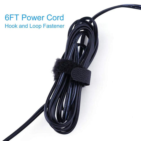 6 ft AC Power Charger Cord For Streamlight Stinger Flashlights 100V To 240V UL Listed Replacement Part 22311 coiled with fastener