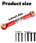 2Pc Beefed Up Metal Steering Linkage Set For 1 To 14 Scale RC Cars Rock Solid Tie Rod And Pull Rod Arm Replacement For MJX Hyper Go H14BM 14209 14210 Red Aluminum Steering Linkage Accessories, 4.6cm link
