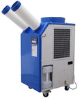 Heavy Duty Industrial Portable Air Conditioner 18700 BTU Knockout Spot Cooler With 780 Cubic Meter Hour Airflow, blue with dual hoses.