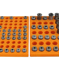 Heavy Duty Thickened Router Bit Storage Tray For ER25 ER32 C32 Collets Featuring 24 And 33 Millimeter Holes with collets organized