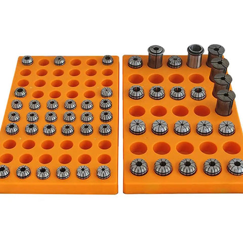 Heavy Duty Thickened Router Bit Storage Tray For ER25 ER32 C32 Collets Featuring 24 And 33 Millimeter Holes with collets organized