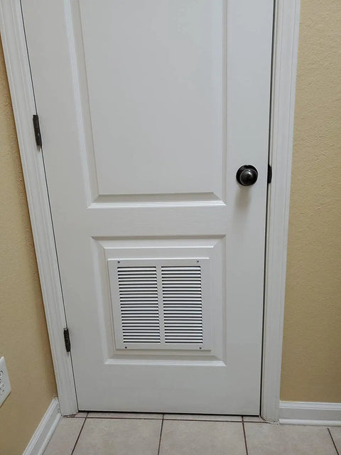 Rugged Steel Air Return Grille For 12 By 12 In Duct Opening With Louvers Screws Included For Quick Install Paintable Matte White Finish