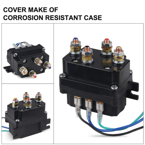 12V 250A Winch Solenoid Relay Contactor Kit With Wireless Remote Control And Six Protective Caps Universal For Trucks Jeeps ATVs SUVs 2000 To 5000 Pounds Winch Off Road Ready