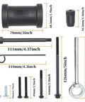 Built Tough 17 Piece Camshaft Alignment And Timing Tool Kit For BMW N20 And N26 Engines detailed component set with dimensions.