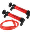 Automotive Fluid Extractor Pump 2 Piece Set Manual Oil Change Transfer For Cars Brake Fluid And Engine Oil Multi Vehicle Use Easy Change Tool, red hand pump set with hose
