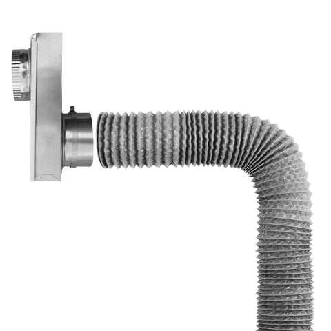 4 Inch Flexible Duct Hose, 12 Feet Long With 2 Clamps, Four Layer Aluminum Dryer Vent Tube for HVAC and Clothes Dryer