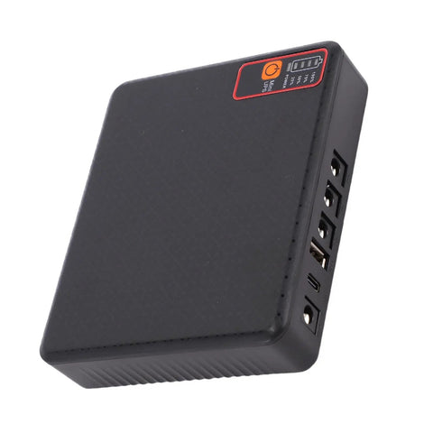 Straight Up Reliable Compact Us Plug Ups Battery Backup For Routers And Modems Delivers 12000Mah Reserve Power, black compact design.
