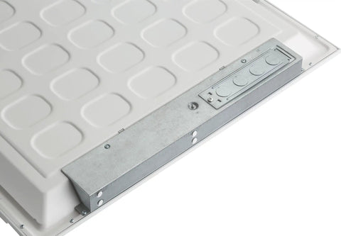 Bright 2x4 LED Flat Panel Light Fixture For Ceilings 4000 Lumens 4000K Cool White Non Dimming Smooth Satin Lens Edge View