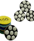 Stack and spread of 1 Inch Mini Diamond Polishing Pad Set, 9 Piece Wet Dry Polishing Kit with 30 to 3000 Grit