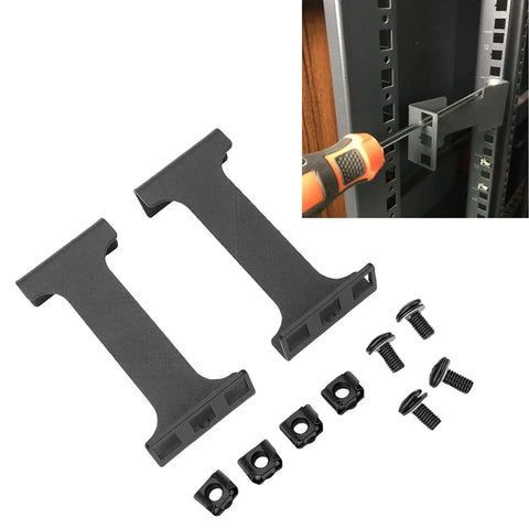 Rock Solid 1U Server Rack Depth Extender And 4 Inch Recessed Rack Mount Adapter Kit includes bracketing and hardware for installation.
