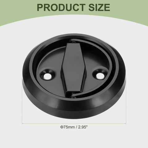 Round Recessed Door Pull Handle 3 Inch Stainless Steel Concealed Brushed Cabinet Hidden Knob for Modern Doors Black Finish