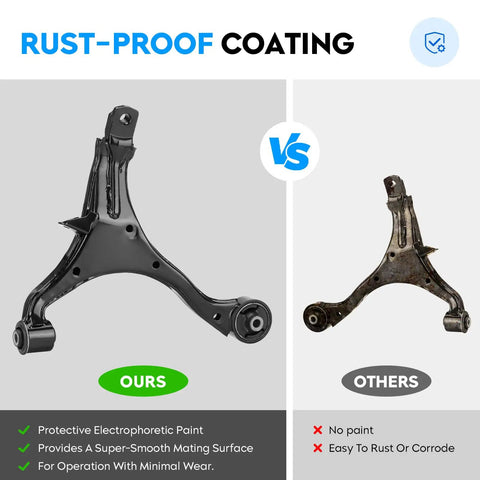 Honda CRV Front Lower Control Arm Kit With Ball Joints And Sway Bar End Links For 2002 To 2006 6 Piece Suspension Set K640399 K640400 K80223 K90454 K90455 Left And Right, rust-proof coated control arm