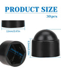 Dimensions of the 30 Piece M6x10mm Dome Plastic Bolt Cap Set For Hex Head Bolts And Nuts with hexagonal dome design.
