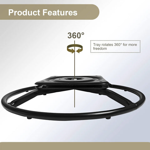 22 Inch Height Increase Heavy Duty Recliner Swivel Base Replacement With 10.2 Inch Square Swivel Plate showing 360° rotation