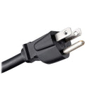Close-up of power plug from 12 Outlet Power Strip With 15 Foot Heavy Duty Metal Housing Built Tough And Mountable Wall Mount 36 Inch Long Cord