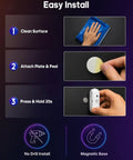 Step-by-step installation guide for GOODEA RGB Wall Sconce, showcasing cleaning surface and magnetic base.