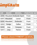 Front Wheel Hub Bearing Assembly Replacement For Dodge Caliber 2007-2012, Jeep Compass Patriot 2007-2017 fitment chart