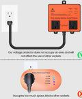 Washing Machine Surge Protector With Time Delay Keeps Your Gear Safe From Power Drama Brownouts Spikes Surges And All Voltage Fluctuations For Home Appliances Orange Finish installed in wall socket
