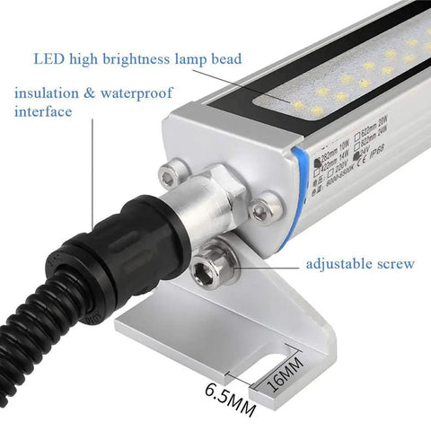 Close-up of Beefy LED CNC Machine Light 1 Piece Industrial Work Lamp IP68 Waterproof And Explosion Proof detailing waterproof interface.