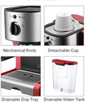 Italian Automatic Espresso Machine With 15 Bar Pressure And Steam Milk Foam System Two Cup Home Coffee Maker 1350W features
