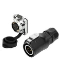Pro Grade 2 Pin Waterproof Connector 16Mm Circular Aviation Plug IP67 Sealed Male Female Socket with black PA66 housing.