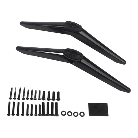 All In One TV Stand Base Kit With No Drill Mounting Bracket Replacement Legs For Television ABS Support Black Finish