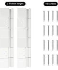 RV Door Hinge Replacement 198295 Hinge Assembly White Two Pack for Entry Door Upgrade with 16 screws included
