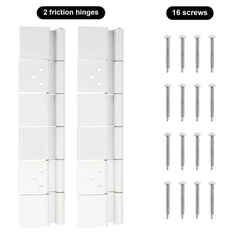 RV Door Hinge Replacement 198295 Hinge Assembly White Two Pack for Entry Door Upgrade with 16 screws included