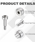 Shop Beef M3x0.5 Metric Shoulder Bolts Forged From Premium 304 Stainless Steel With Deep Hex Socket Drive 4Mm Shaft And 6Mm Length For Heavy Duty Machinery Builds close-up of hex socket shoulder bolt with fine craftsmanship and deep threads.