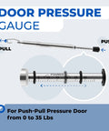 Push Pull Door Pressure Gauge 0 To 35 Lbs With Plastic Protective Tube For ADA Compliance Pro Grade Trigger Pull Door Test Tool Durable Analog Dial For Accurate Repeatable Readings shown with push and pull scale