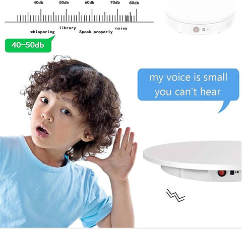 Child with curly hair listening closely near the Awesome Electric Turntable For Live Video Broadcasts with remote speed control.