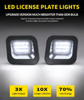 Bright White Smoke Lens LED License Plate Lights Replacement Kit for Dodge RAM 1500 2500 3500 Pickup Trucks Pack of 2 shown.